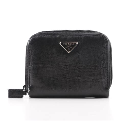 prada black travel wallet box leather|Prada saffiano zipper wallet.